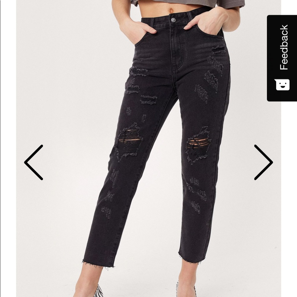 distressed black jeans urban denim pants